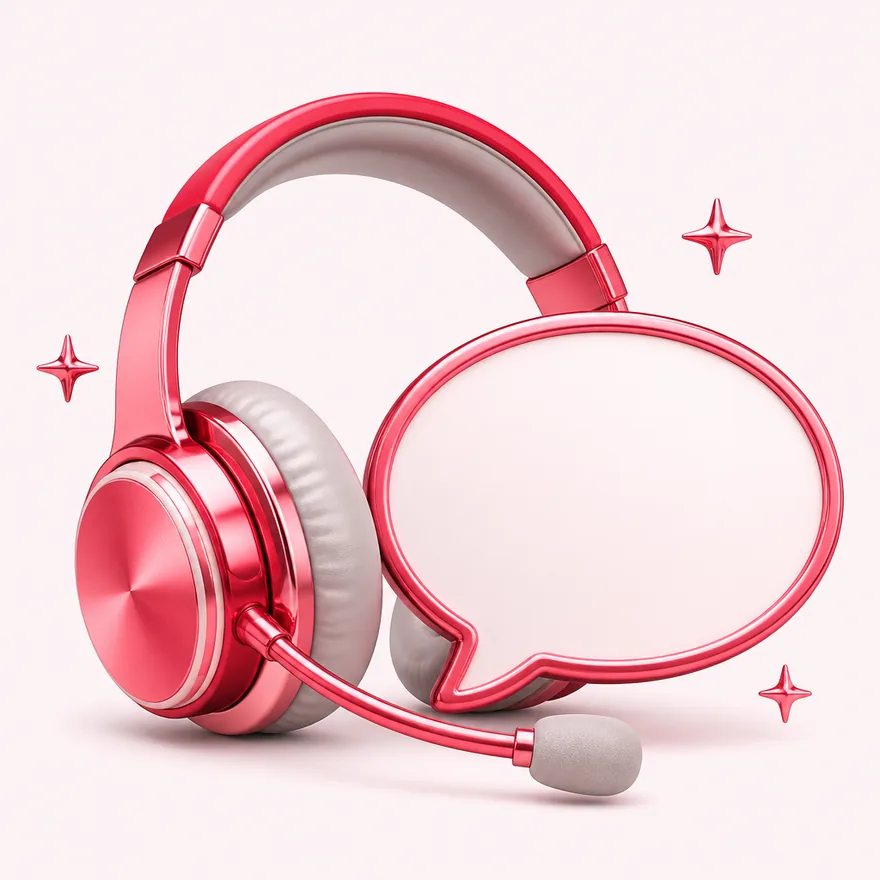 Headset with speech bubble — Magic Red