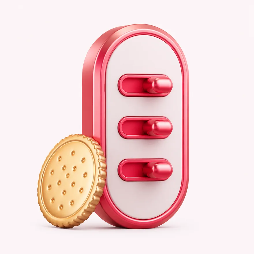Biscuit with toggle panel — Magic Red