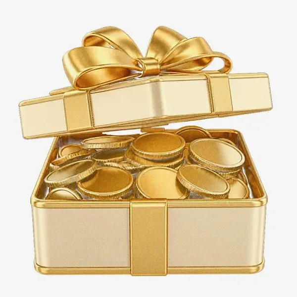 Gift box with coins — Magic Red