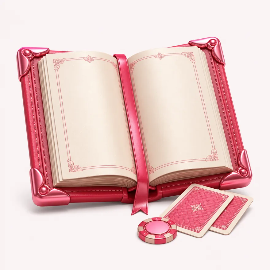 Open rulebook with cards — Magic Red