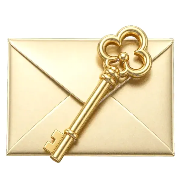 Key on envelope — Magic Red