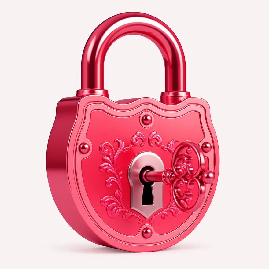 Padlock with key — Magic Red