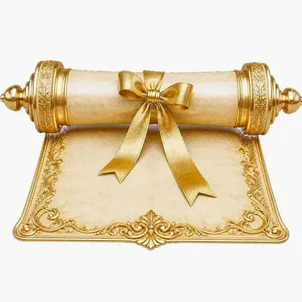 Decorated parchment scroll — Magic Red