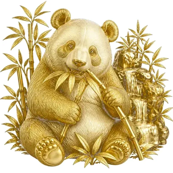 Panda eating bamboo — Magic Red