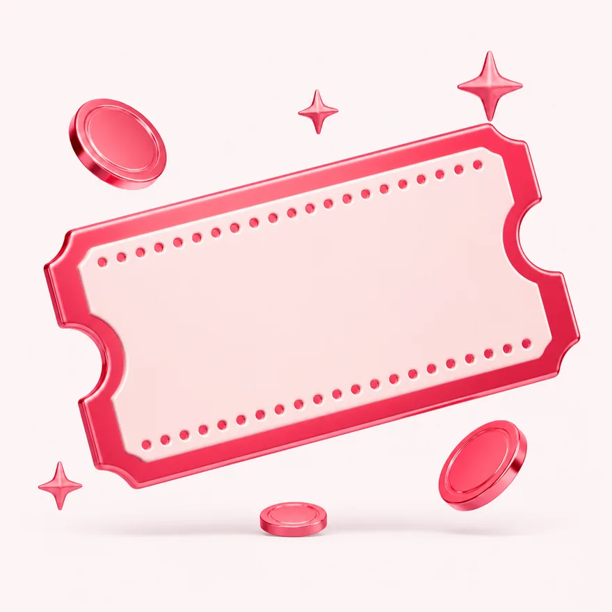 Blank coupon ticket — Magic Red