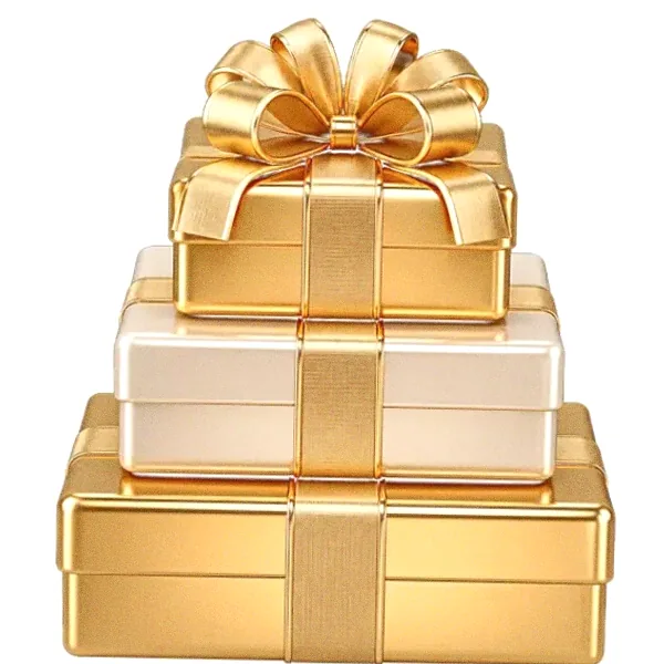Stacked gift boxes — Magic Red