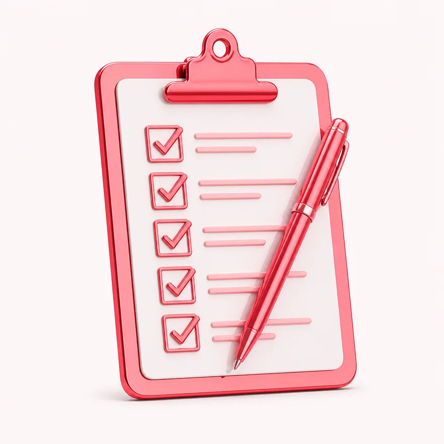 Clipboard checklist — Magic Red
