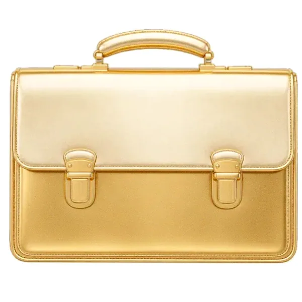 Leather briefcase — Magic Red