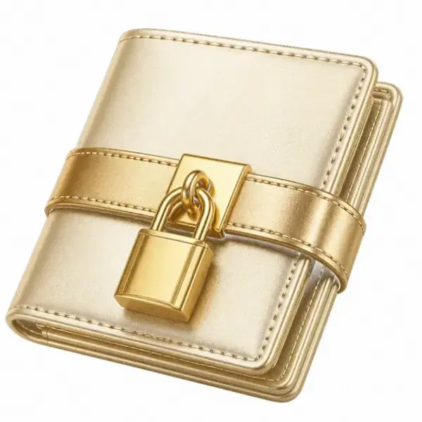 Locked leather wallet — Magic Red