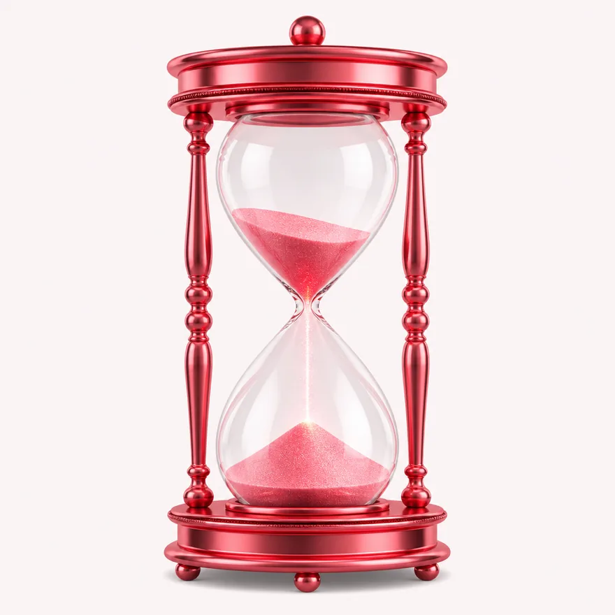 Ornate hourglass — Magic Red