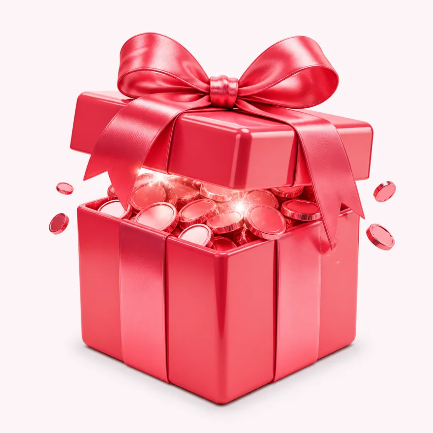 Ribbon-tied gift box — Magic Red